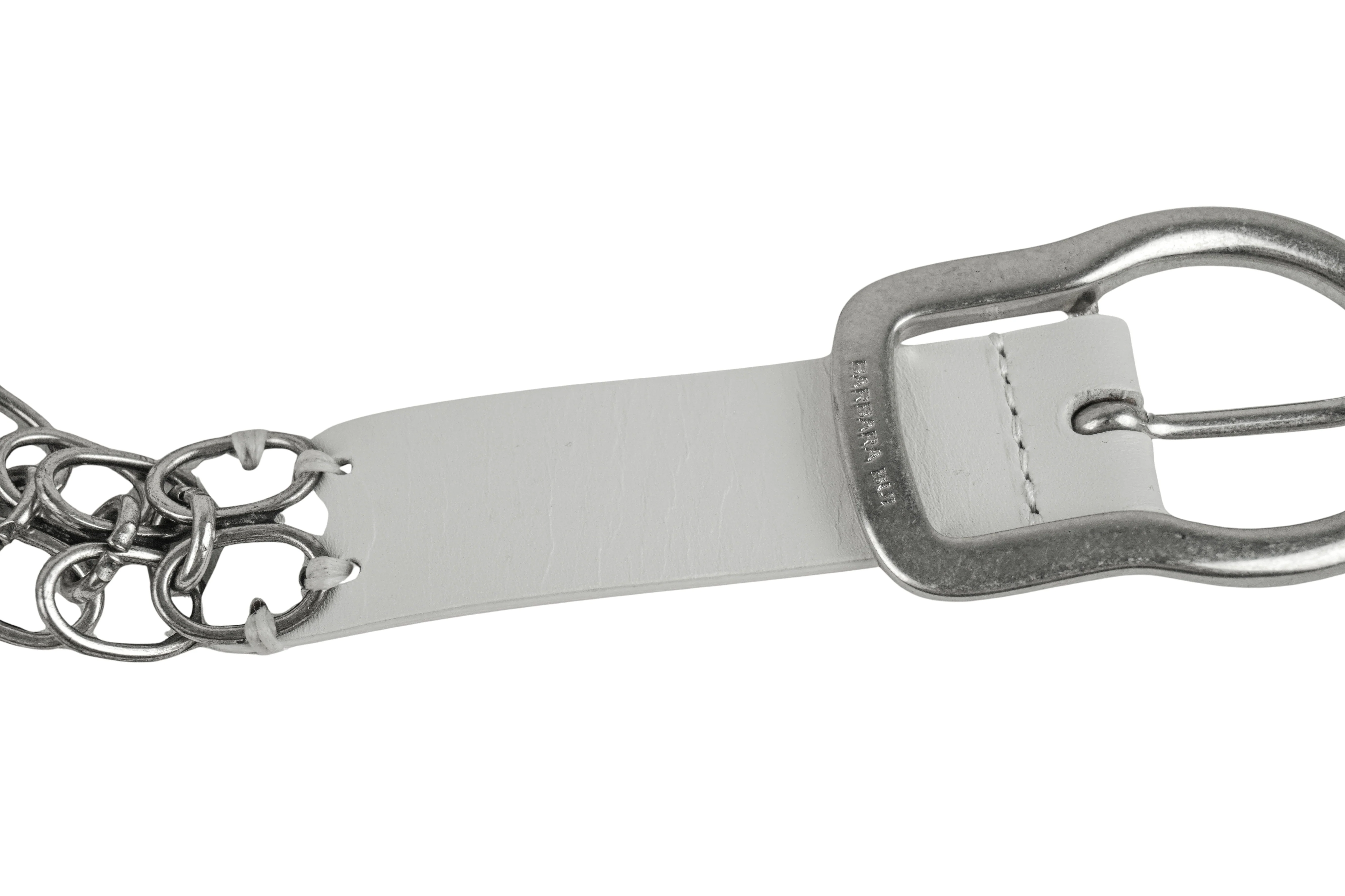 Barbara Bui Chain Belt in Silver and Cream - Image 3