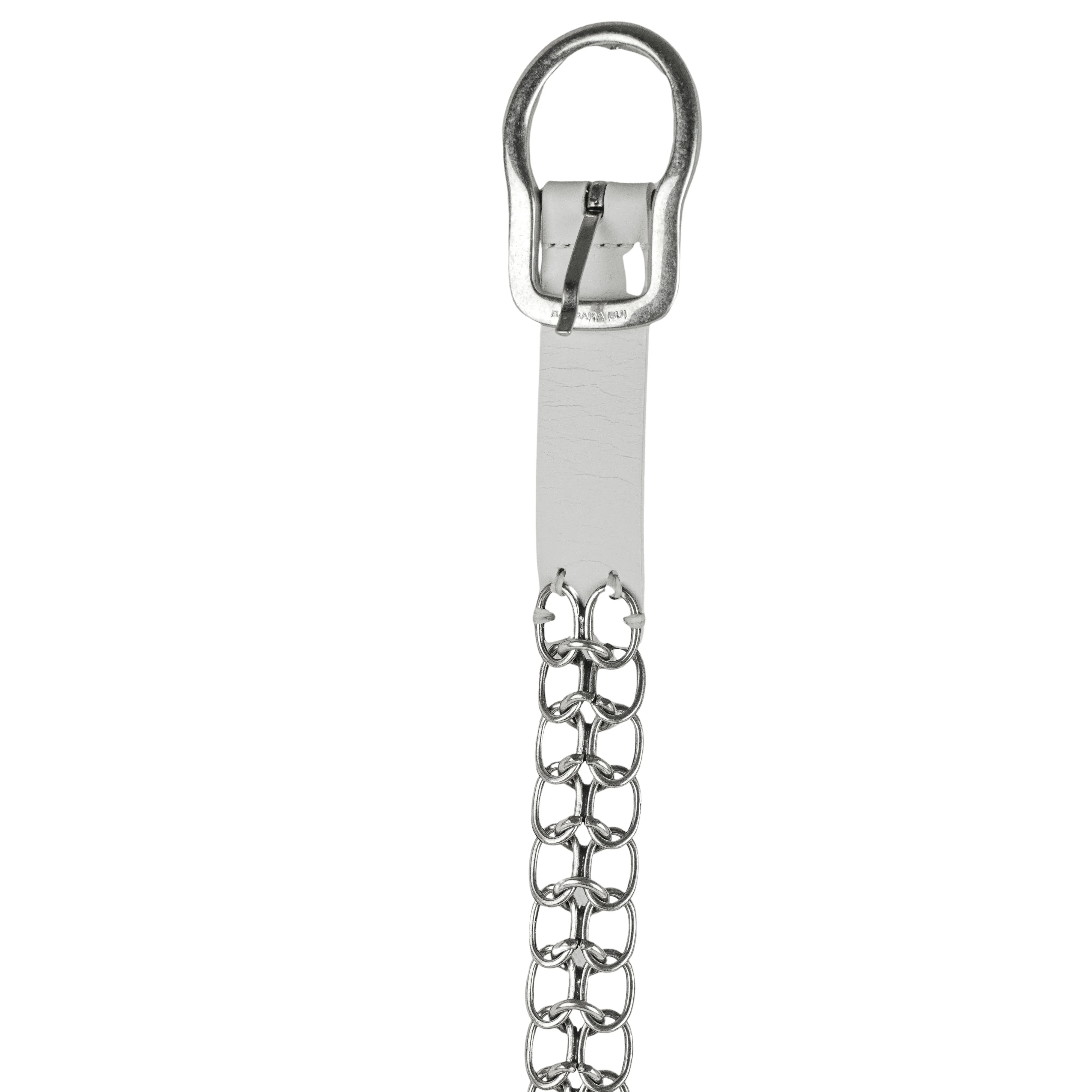 Barbara Bui Chain Belt in Silver and Cream - Image 4