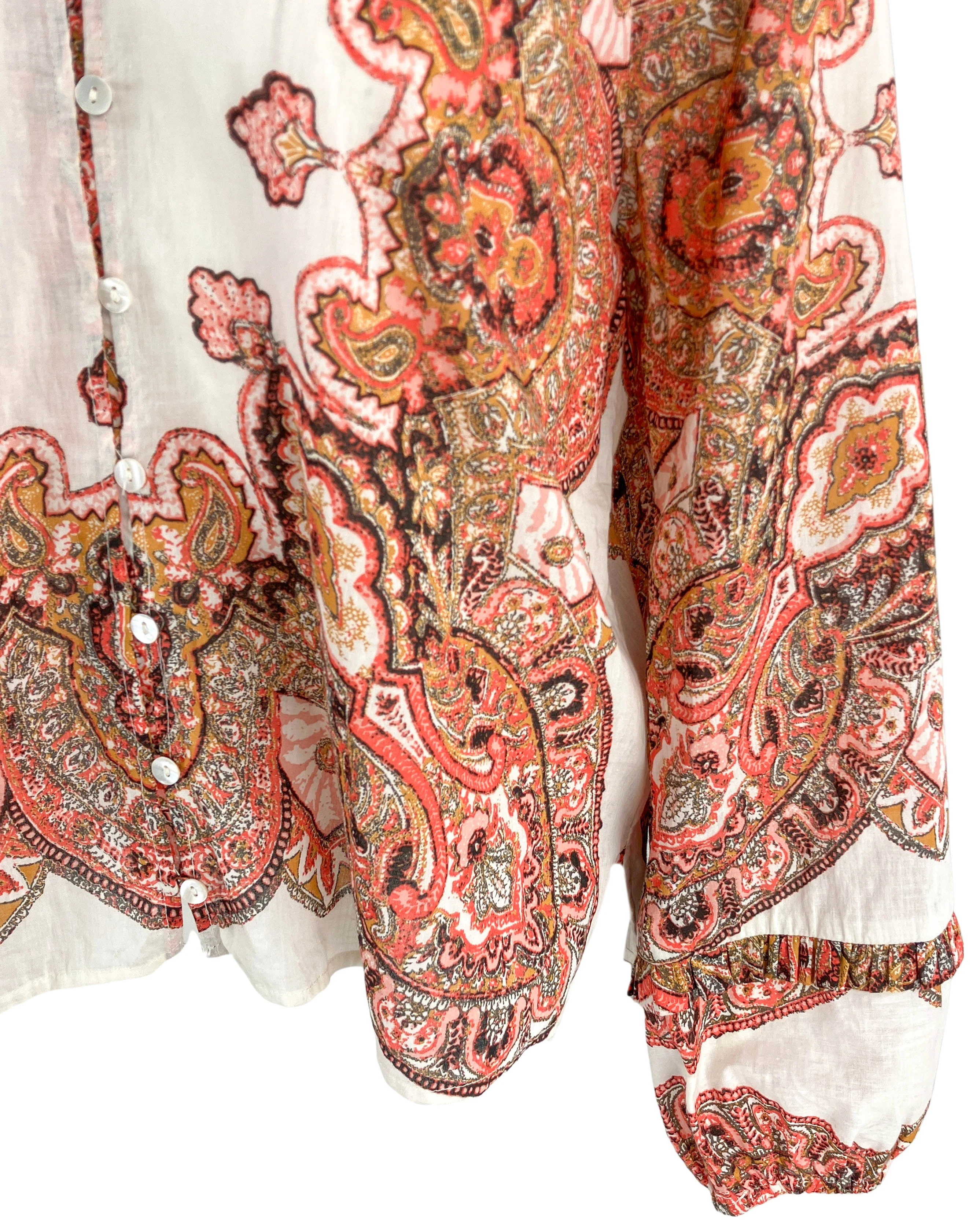 Cleobella Alicia Blouse in Coral Paisley - Image 3