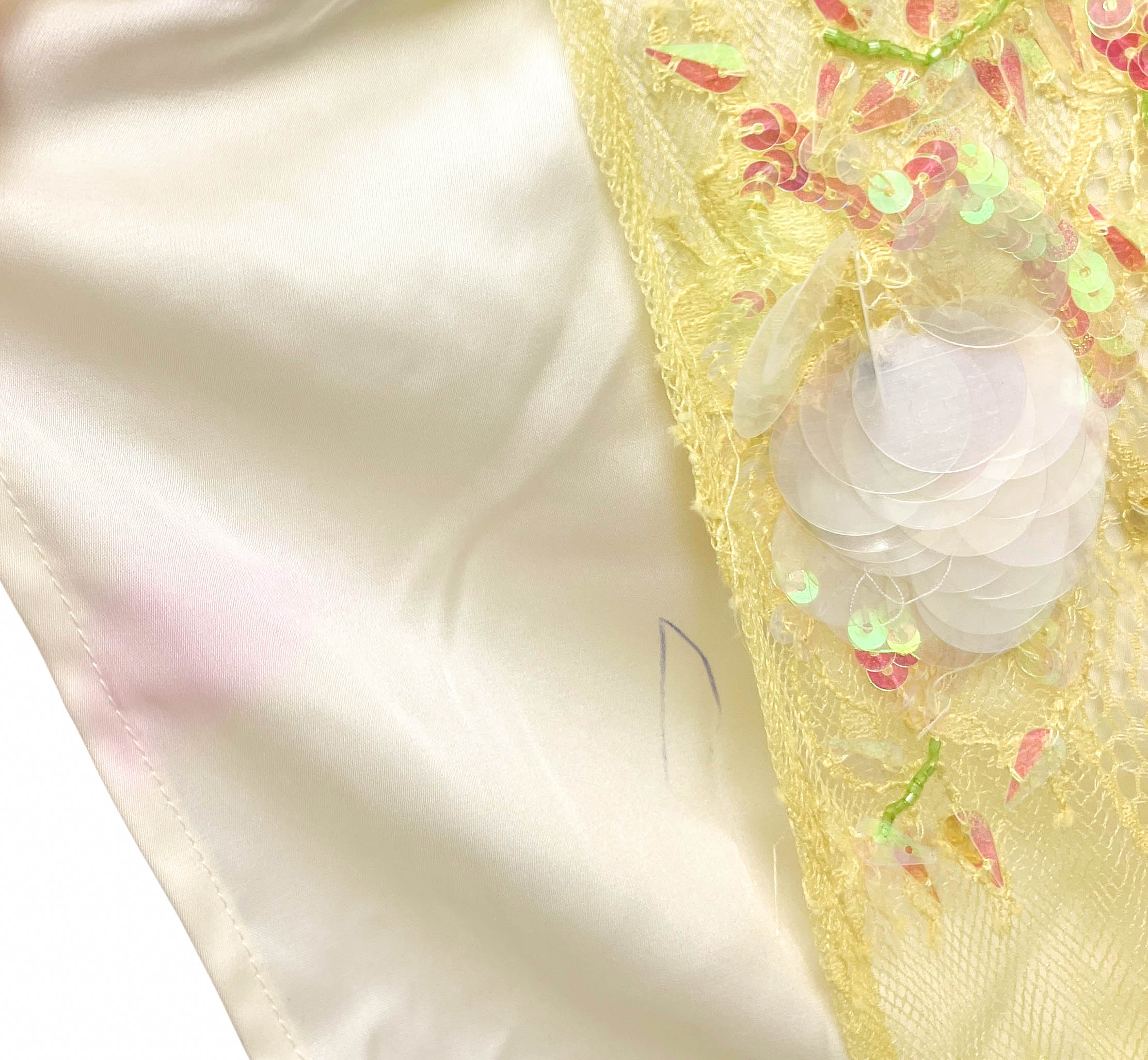 LoveShackFancy Emalia Embellished Dress in Pale Lemon Yellow - Image 4