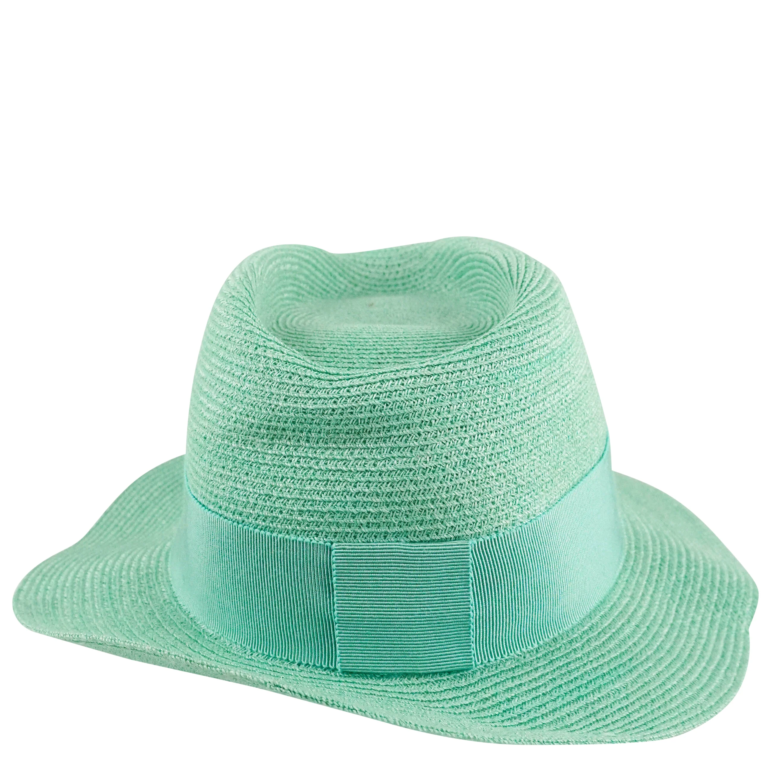 Maison Michel Hemp Fedora Hat in Teal - Image 3