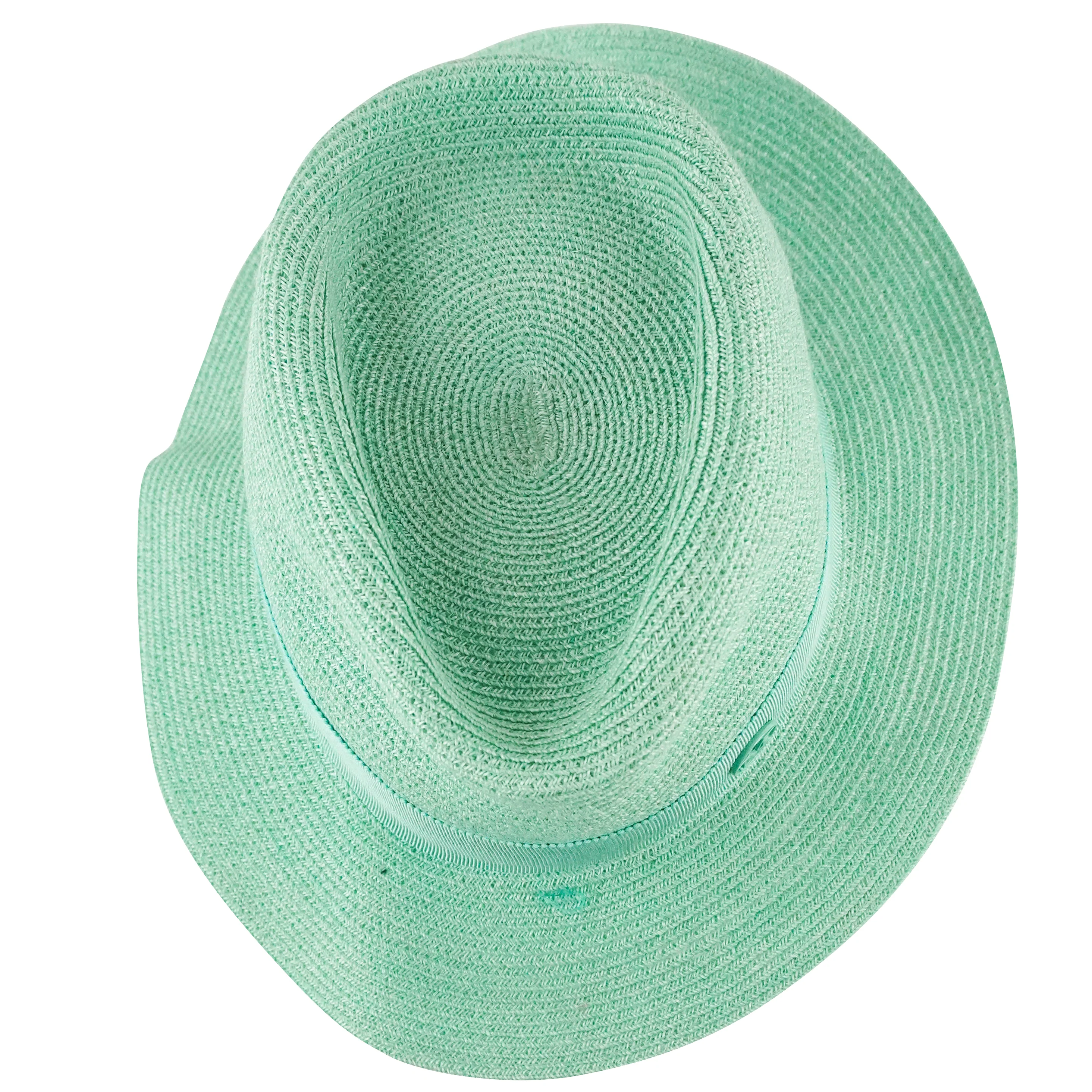 Maison Michel Hemp Fedora Hat in Teal - Image 4