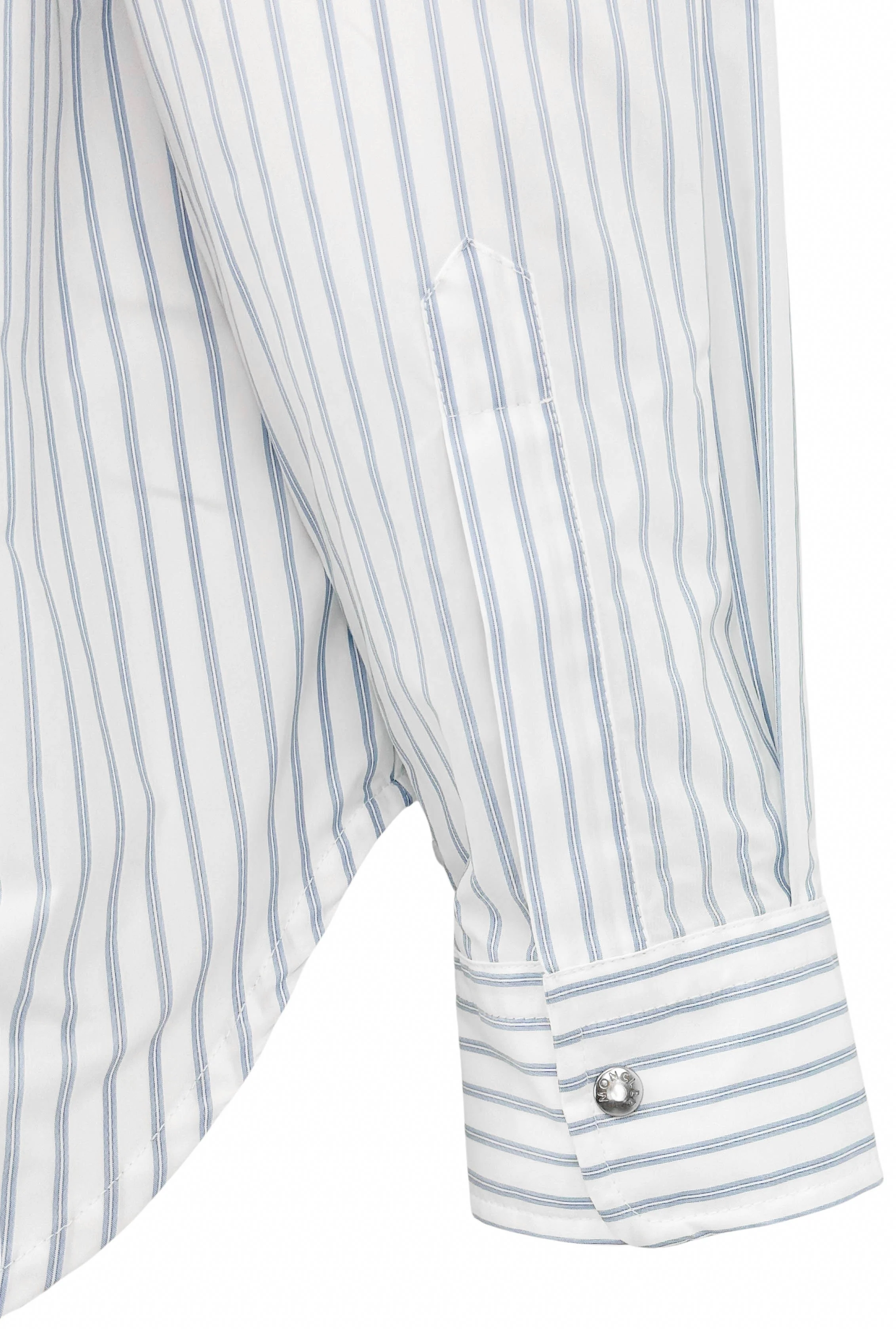 Moncler Striped Zip Front Shirt in Blue and White - Image 4
