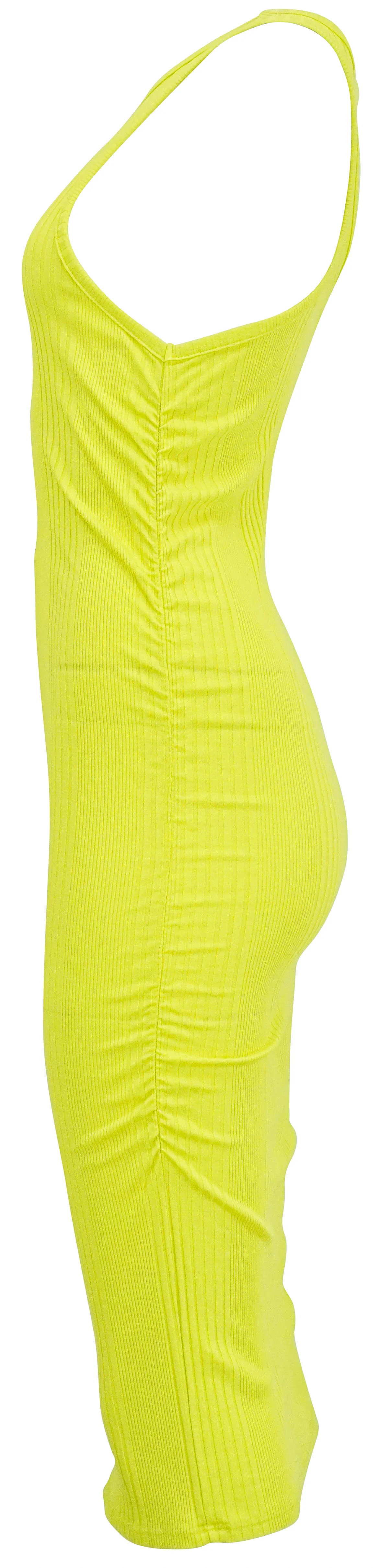 NSF Ribbed Dress in Neon Yellow - Image 3
