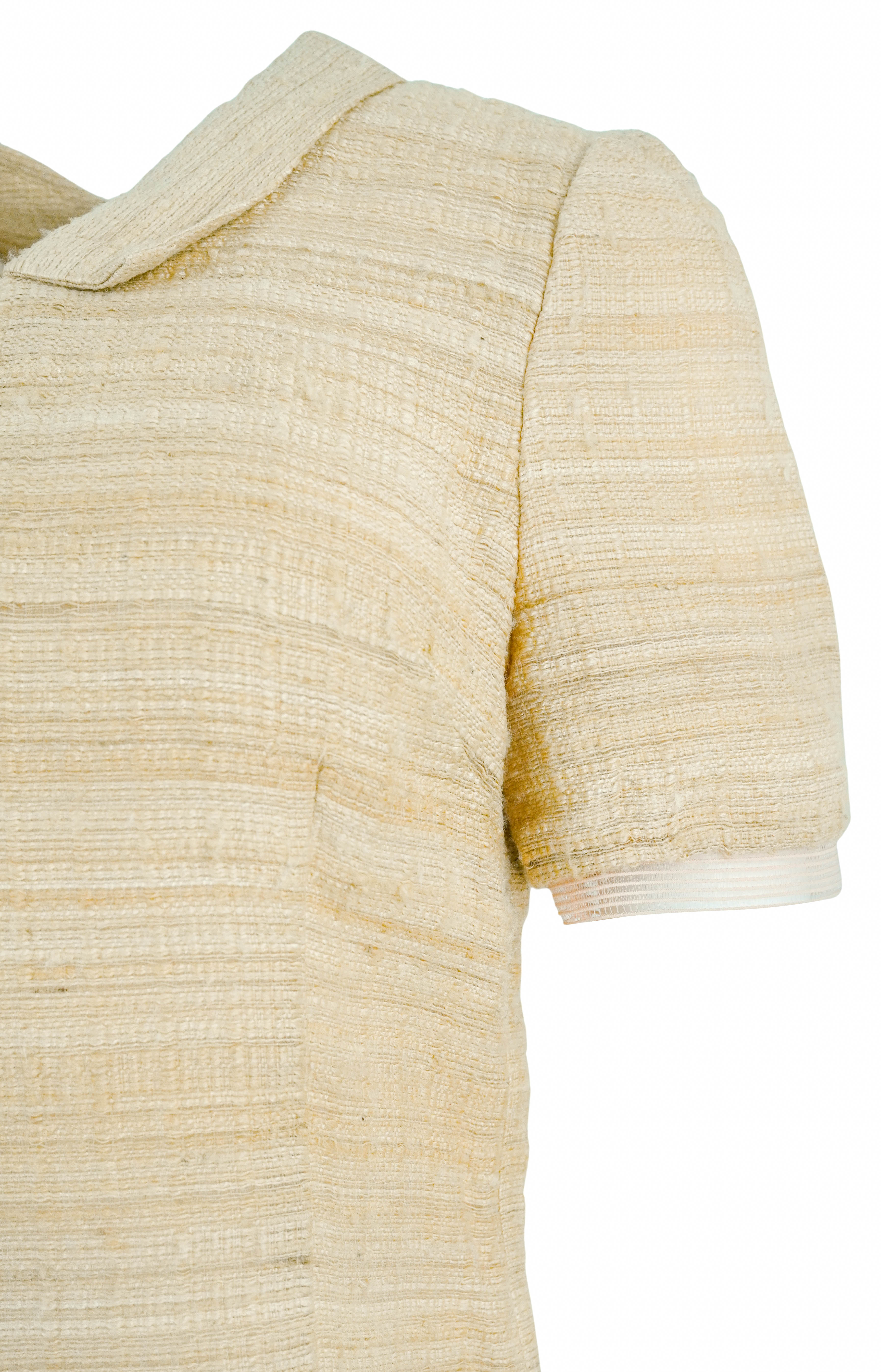 Rodarte Silk Tweed Short Sleeve Blouse in Golden Honey - Image 4
