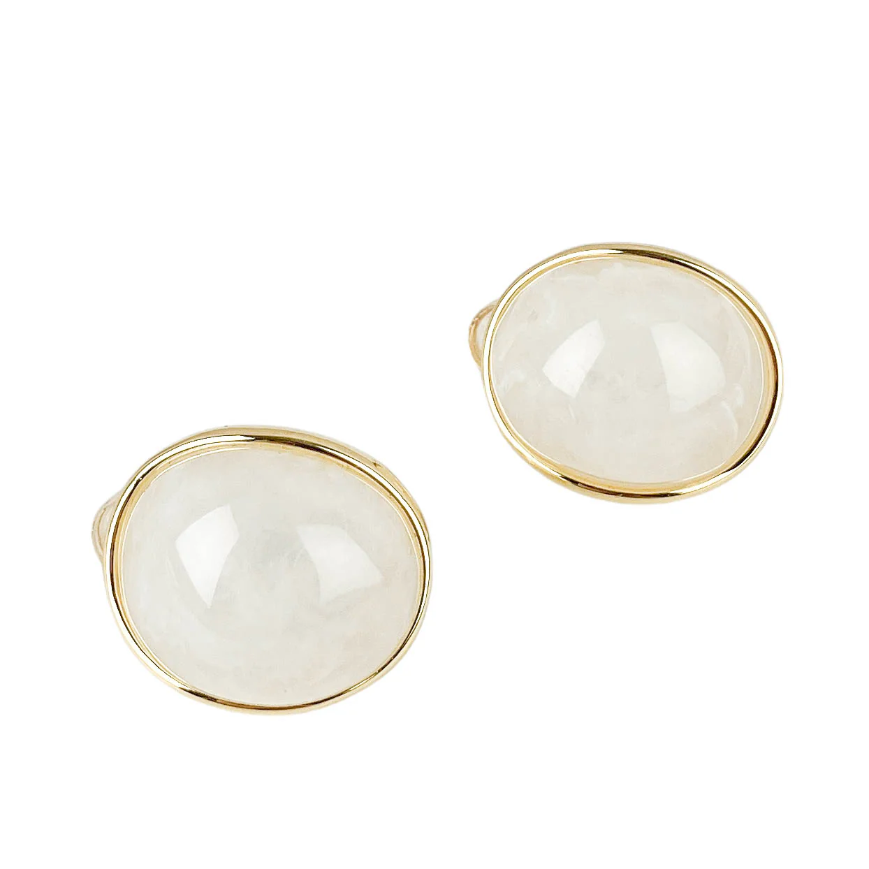 Shashi Aisling Stud Earrings in White and Gold - Image 3
