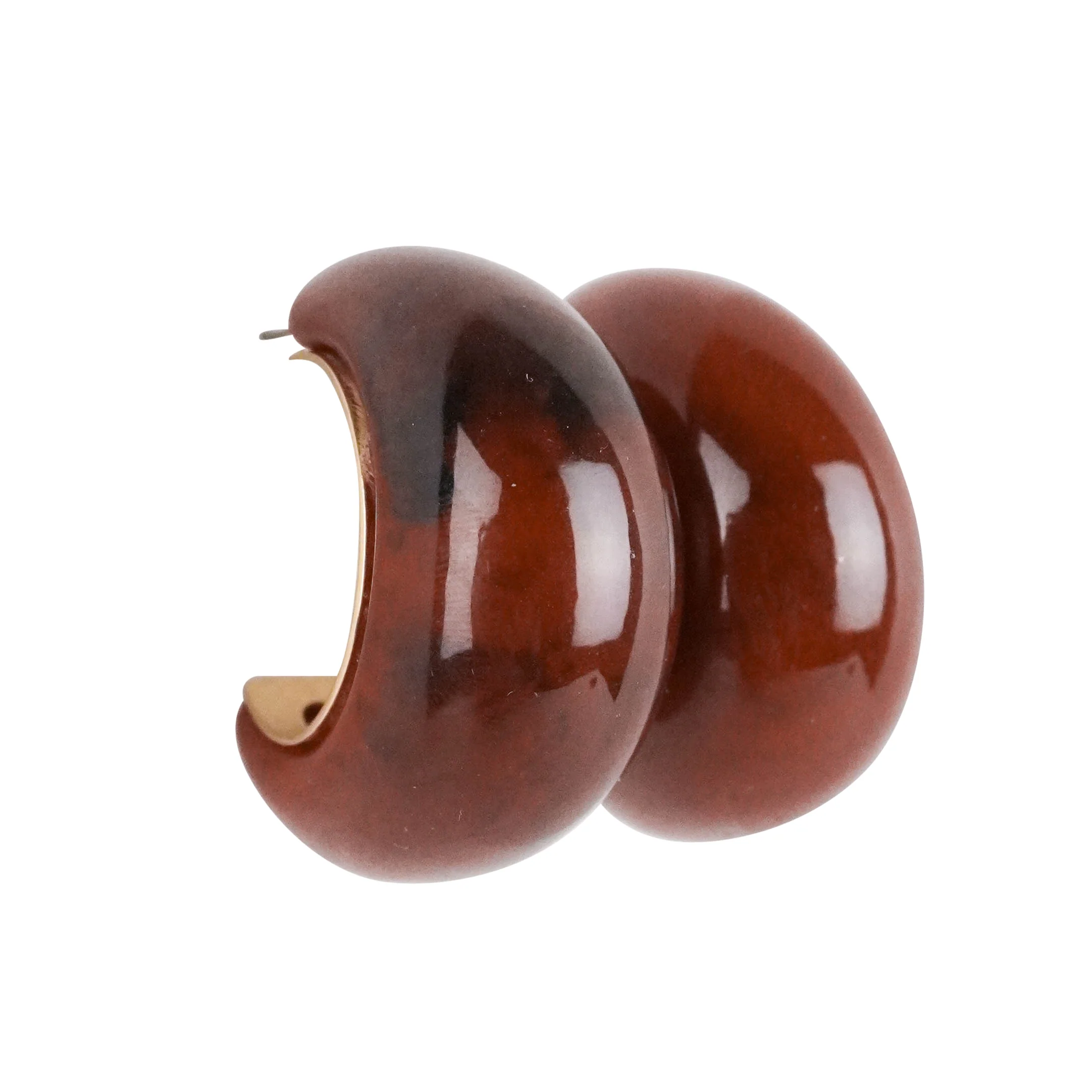 Shashi Java Hoop Earrings in Tort Lucite - Image 3