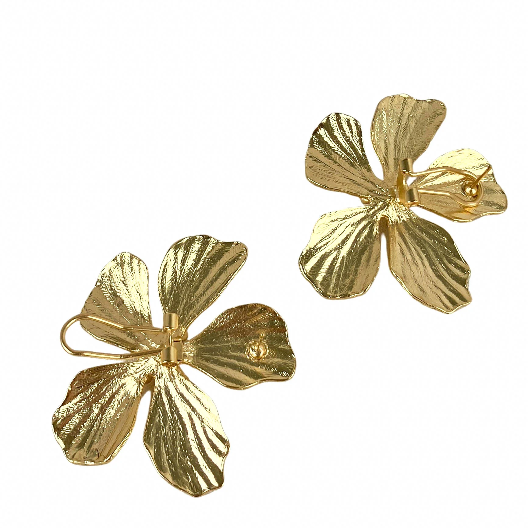 Shashi Oversized Flower Earrings in Gold - Image 3