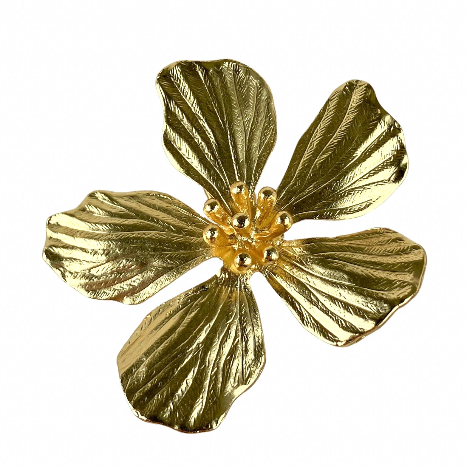 Shashi Oversized Flower Earrings in Gold - Image 4